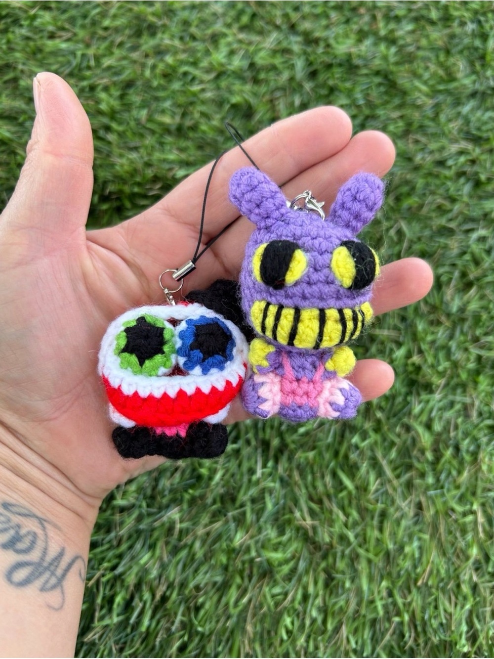 Handmade Purple Bunny Crochet Keychain Plush - Cute Stuffed Animal Charm